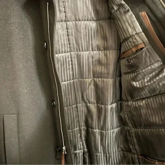 Cardinal of Canada Mens Jacket Medium Black Wool Blend Quilted Full Zip Overcoat - Picture 7 of 16